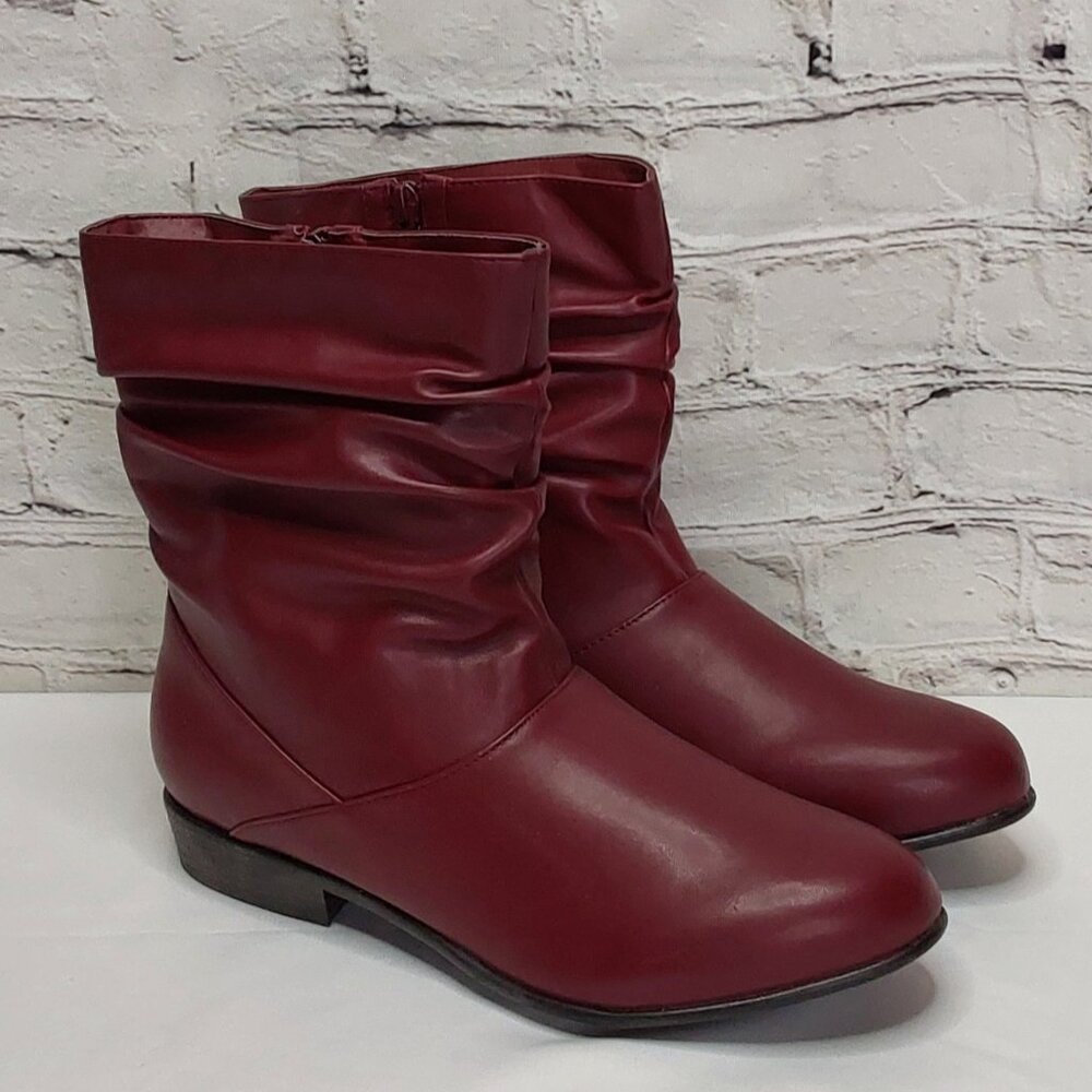 COMFORTVIEW 'MADISON' BOOTIE RUCHED SIDE-ZIP SCRUNCH BOOTS